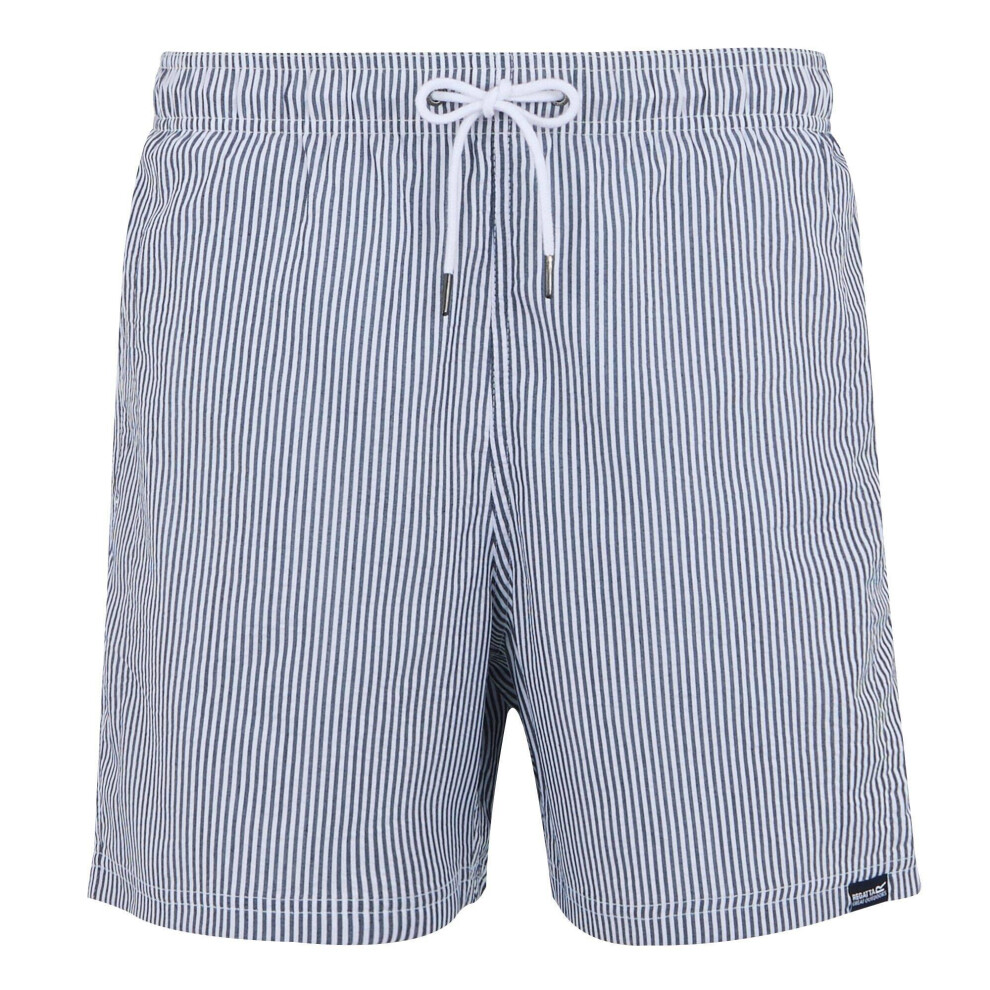 Regatta (M, Navy) Mens Loras Stripe Seersucker Swim Shorts Blue,Multicoloured