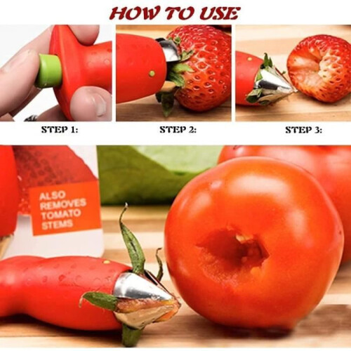 3 Pcs Stainless Steel Fruit Corer Set, Red Kitchen Tool for Easy Apple and Pear Coring 2