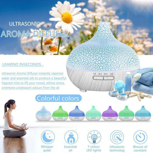 550ml Ultrasonic Essential Oil Diffuser Humidifier Electric Aromatherapy with Remote Control 2