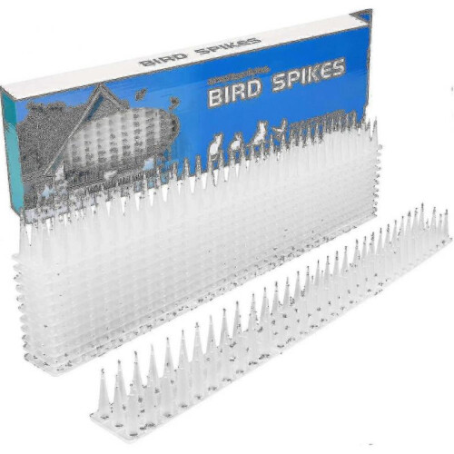 Bird spikes for fences, 5m plastic crow repeller - 12 pieces