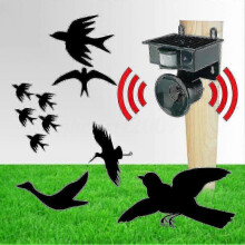 2025 Solar Powered Outdoor Ultrasonic Pest Bird Crow Animal Repeller Repellent S