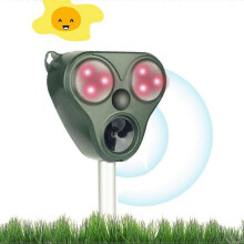 Ultrasonic Cat Repeller, Outdoor Ultrasonic Cat Repeller, Dog Repellent, Solar Charging, USB Charging Prevent Dogs and Cats, Birds, for Gardens, Field