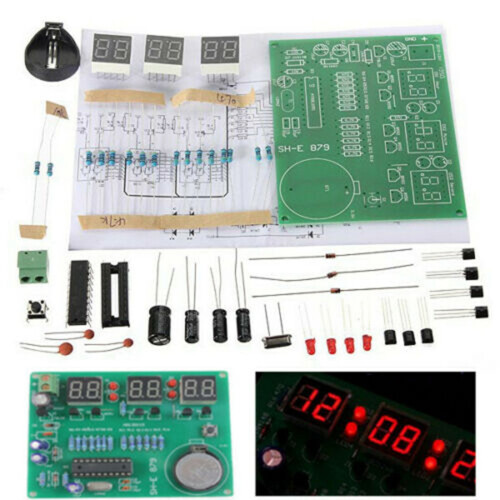 3 Set AT89C2051 6 Digital LED Display Electronic Clock DIY Kit Receiver for  Flux 1