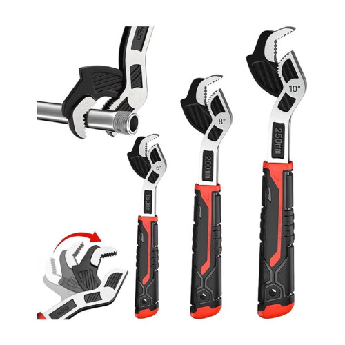 6" 8" 10" Multi-Function Self-Locking Pipe Wrench Set, Steel,Plumbers Wrench with Self Tightening Function 2
