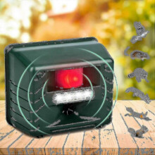 (EU Plug)Advanced Ultrasonic Animal Repeller - Motion Activated with Alarm & Strobe Light for Birds Rodents,Pigeons, Starlings, Sparrows And Seagulls