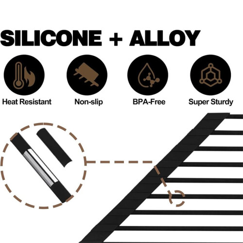 Full Silicone-Coated Triangle Roll- Dish Drying Rack with Steel Core Multipurpose over-the-Sink Kitchen Drainer