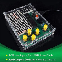 2X DIY Pixel Game Maker Kit Electronics DIY Soldering Project Practice Solder Learning Assembly with Shell