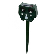 Répulsif anti-animaux solaire d'extérieur, répulsif ultrasonique avec détecteur de mouvement et lumière stroboscopique LED, résistant aux