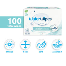 WaterWipes Sensitive On The Go Wipes 100 Count 10 Packs 3In1 Cleans Ca