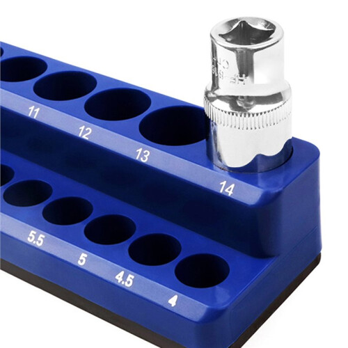 2 Pcs  Magnetic Sockets Storage Rack 1/4 Inch Plastic Socket Display Holder Kit Professional Metric Tools Organizer 1