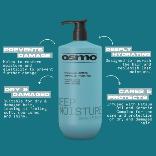 Osmo OSMO Deep Moisture Shampoo | Keratin Complex & Pataua Oil | Deep Hydration | Dry 1