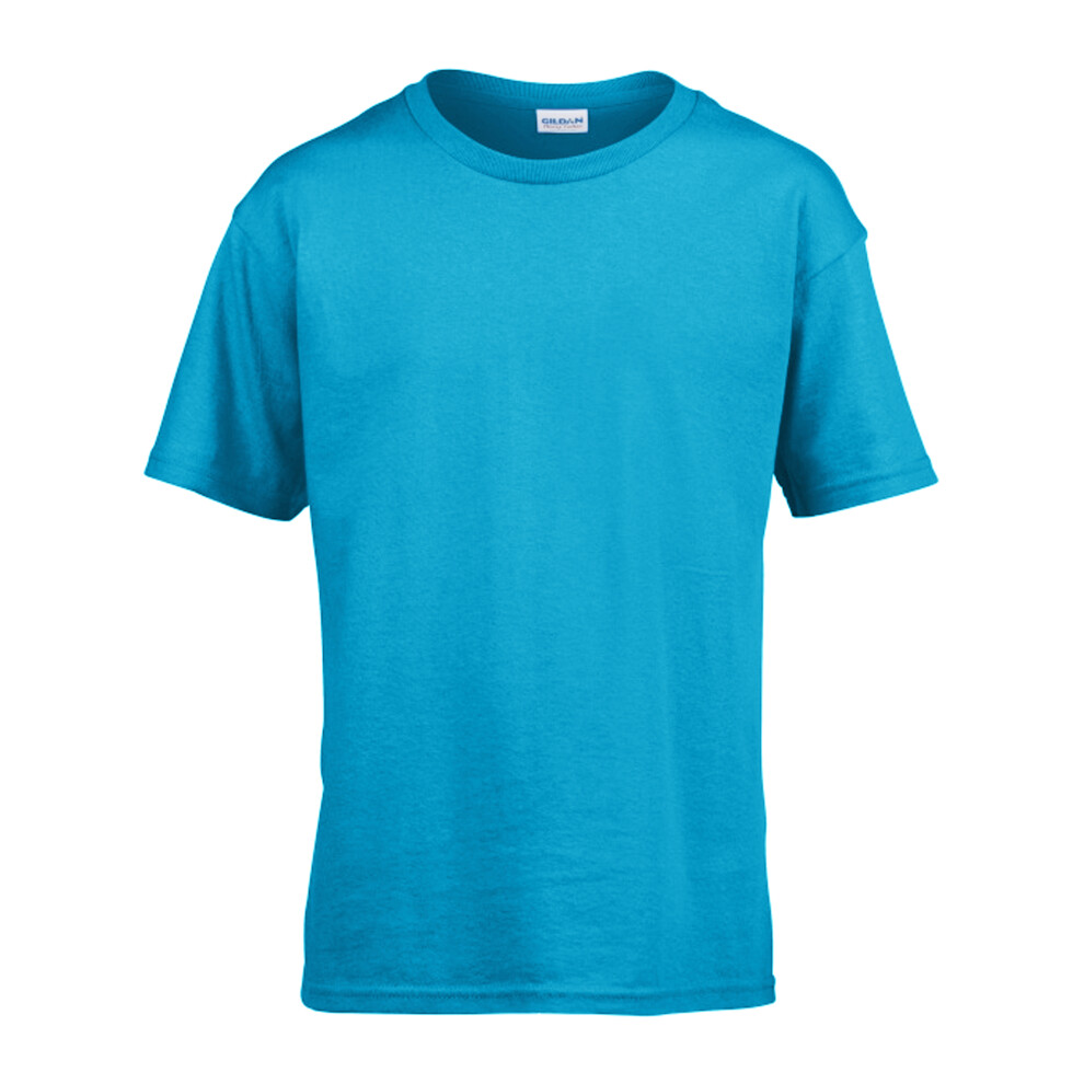Gildan (L, Caribbean ) Mens Softstyle T-Shirt Blue