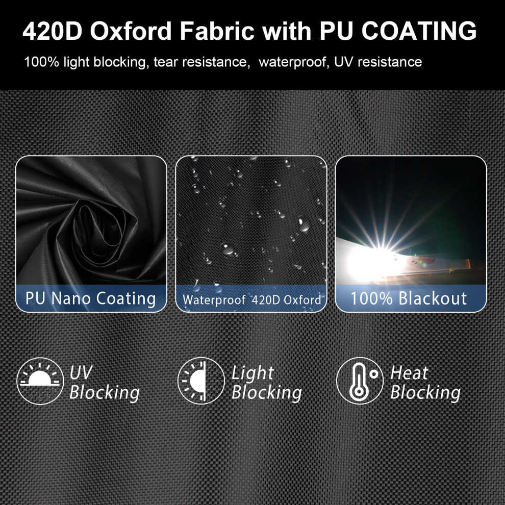 Weysoo Portable Blackout Blinds 300X145cm 100 Blackout Material No Drill Stic