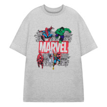 (3XL, Grey Marl) Marvel Mens Comic Short-Sleeved T-Shirt