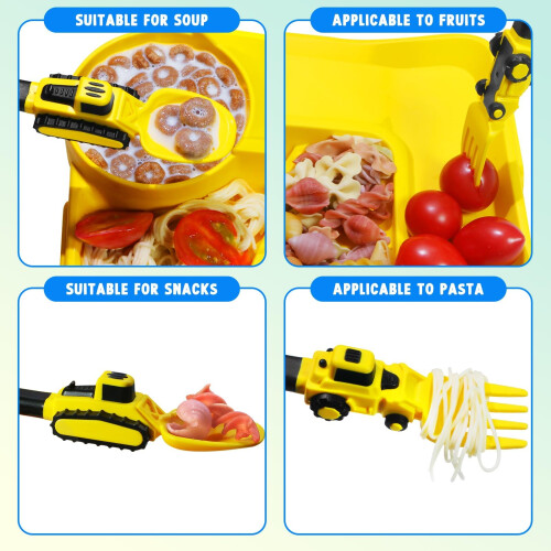 Construction Toddler Cutlery Set - Digger Baby Cutlery Set - Suitable 1