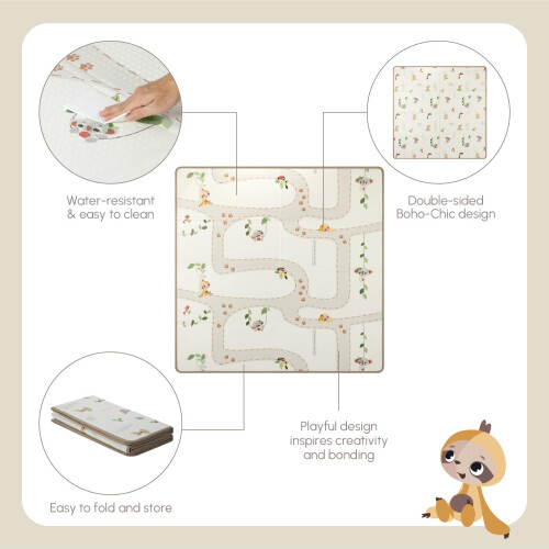 Tiny Love Tiny Love XL Foldable Foam Play Mat, Baby Playmat, 0+ Months, Double 1
