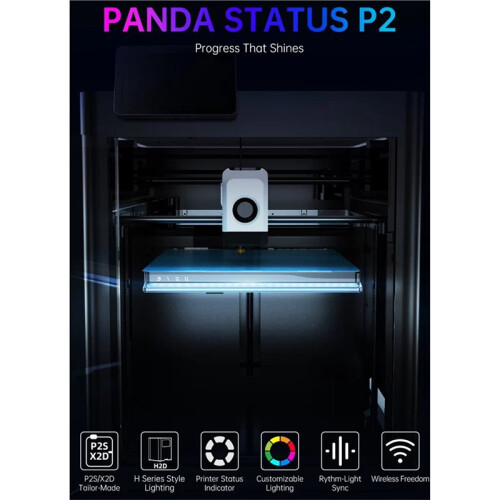 BIQU Panda Status P2  LED Light Strip for  P2S/X2D 3D Printer RGB Light Bar Real- Print Status Warning 2