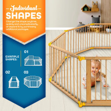 KIDUKU Baby Child Playpen XXL Foldable Incl Door Consisting of 8 Pane