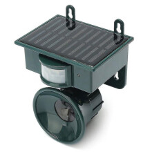 Protection extérieure : Répulsif à ultrasons pour oiseaux, chargement solaire, conception étanche, lumière clignotante, détecteur de mouvement