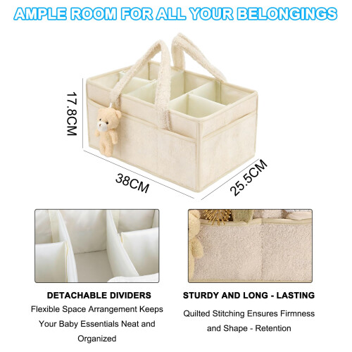 Noaya Large Capacity Nappy Caddy Organizer - Multi Functional Nursery 1