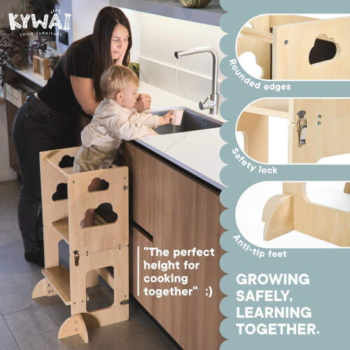 KYWAI Premium Toddler Kids Tower Foldable – Toddler Kitchen Stool 1