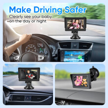 MYPIN 43 Baby Car Camera Monitor for Back Seat HD 1080P with Night Vi