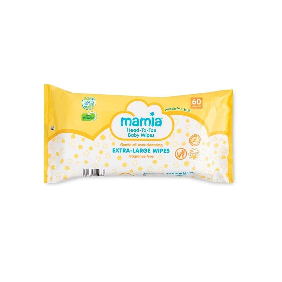 2x Mamia Extra Large Head to Toe Wipes 60 Pack