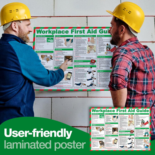 Safety First Aid Group First Aid at Work Guide Poster - Laminated (59 x 42 cm) 1
