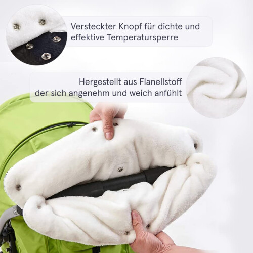 Pram Hand Warmer, Universal Size Hand Warmer for Prams, Buggies, 2