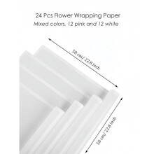 40 Folhas de Papel Floral Fosco À Prova D'Água para Buquês, com Borda, Ideal para Embalagens B