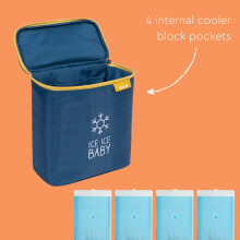 Koo-Di Ice Ice Baby Thermal Cooler | Insulated Baby Bottle Bag for Milk, Food & Drink | Travel Cooler Bag with 4 Aeroplane-Friendly Ice Packs & Carry