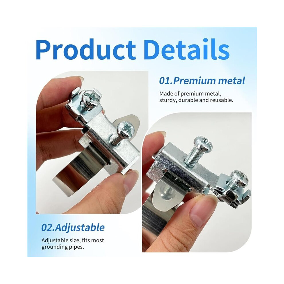 Grounding Pipe Clamp Earth Band Clamp Grounding Band Earth Clamp Diameter 8-52 Mm - 2Pcs 6033073697857