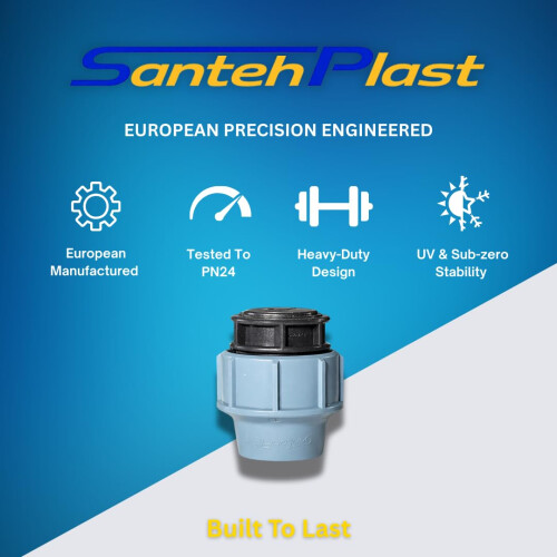 Santehplast MDPE 40mm Stop End Cap, 16PN Compression Fitting 1