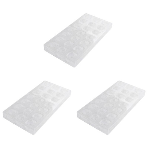 3X 3D Chocolate Mold Homemade Square Chocolate Diy Pastry Tools Polycarbonate Chocolate Moulds 1
