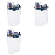 3X Boîte de Rangement Hermétique pour Riz, Boîte de Rangement pour Céréales, Aliments Secs, Poudre, Bleu