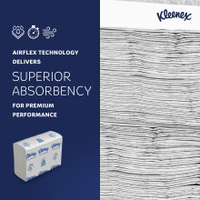 Kleenex Ultra Folded Hand Towels, White, Soft & Highly Absorbent, Airflex Technology, FSC Certified Premium Paper Towels for Commercial Washrooms, 18