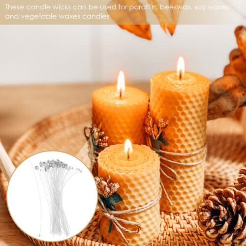 50Pièces Mèches Coton Blanches Pour Bougies Cire D’abeille Soja DIY 2