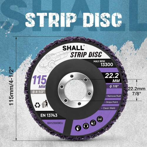 SHALL 6 PCS Strip Discs,115mm(4.5") Rust Stripping Wheels, For Grinders Angle, Wheel Grinding Wheel Abrasive 1