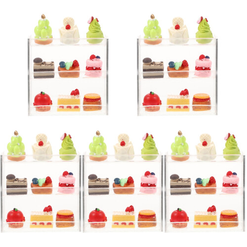 5Ensembles Mini Support De Gâteaux ABS Décoratif Pour Vitrine Jouet 1