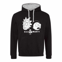 (XXL, Black/White/Grey) Rick And Morty Unisex Adult Hoodie