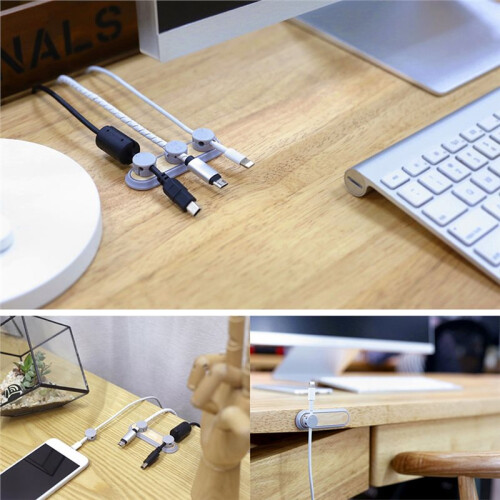 Cable Organizer Magnetic Cable Clip Desktop USB Cable Holder Plug Cord Keeper for Data Cable Storage Desk Accessories B