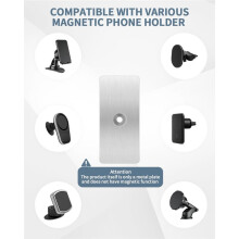 24 Pack Adhesive Metal Plates for Magnets, Ultra-Thin Metal Strips 2 X 0.96Inch with Strong Adhesive Backing&Pre-Drilled