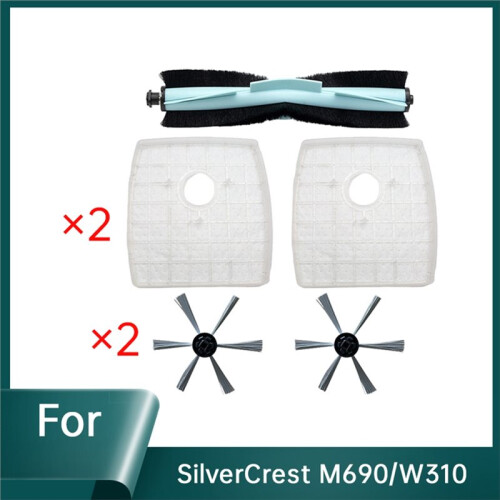 5Pcs for SilverCrest M690/W310 Vacuum Cleaner Main Side Brush Filter 2