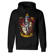 (S, Black) Harry Potter Unisex Adult Gryffindor Distressed Hoodie