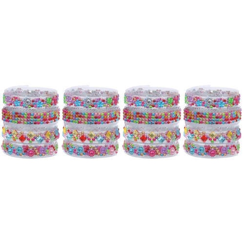 16Rouleaux Ruban Strass Autocollant Coloré Pour DIY Déco