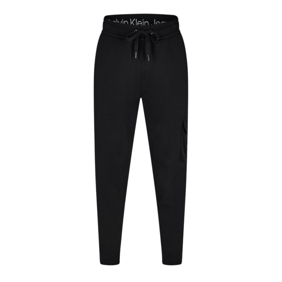 Calvin Klein (L, ) Mens Patch Tracksuit Bottoms Black