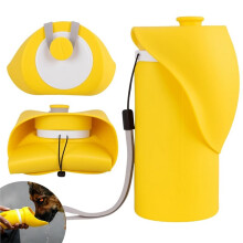 Tragbare Hunde-Wasserflasche, Auslaufsicherer Silikon-Wasserspender für Haustiere mit Integriertem Napf für Spaziergänge und Wanderungen