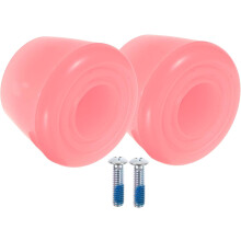 Tornillos de tope de patines de ruedas de poliuretano rosa para un mejor rendimiento de frenado y protección del suelo.