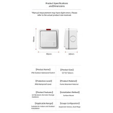 IP66 16A Waterproof Electrical Doorbell 110-250V Kitchen Bathroom Outdoor Universal Power Adapter A