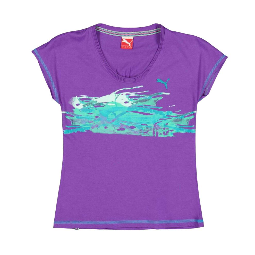 Puma (16 Years, ) Childrens/Kids Wave Splash Regular T-Shirt Purple